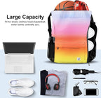 Drawstring Backpack with Mesh Pockets String Gym Bag Sackpack Sandproof Water Resistant Beach Backpack for Men Women
