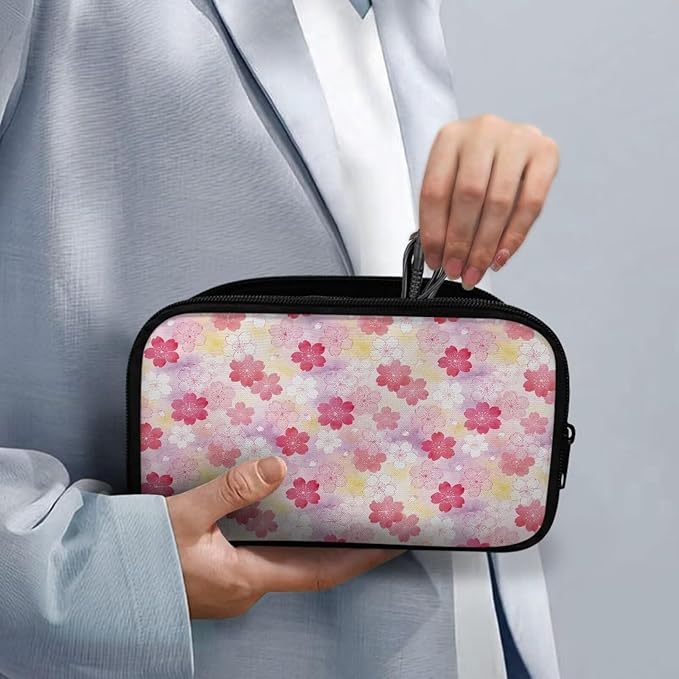 Cherry Blossoms Electronic Organizer Travel Cable Organizer Bag Portable Pouch Electronic Accessories Carry Case for Tech Accessory Phone Power Bank Cable Cord Charger