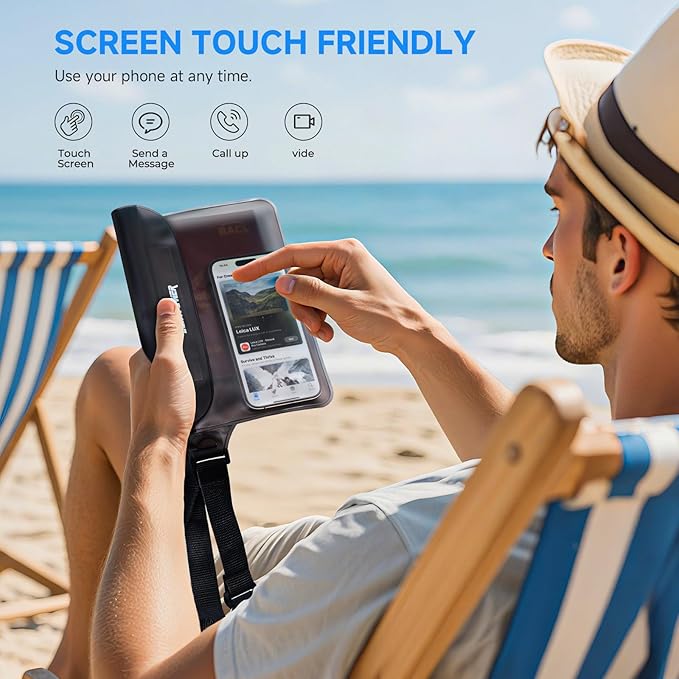 ECHTPower 2-Pack Waterproof Pouch Bag, Waterproof Fanny Pack, Waterproof Dry Bag with Adjustable Waist Strap for Beach Swimming Kayaking Floating Boating