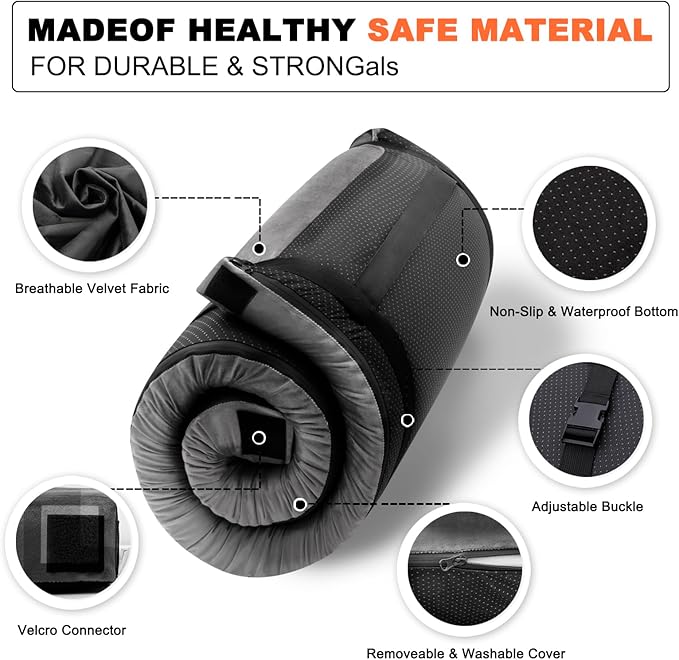 Memory Foam Camping Mattress Sleeping Pad, 3" Thick Waterproof Portable Roll Up Sleeping Mats & Floor Mattress Pad with Pillow + Travel Bag for Camping Car Truck SUV Tent Sleepover Kids Adult