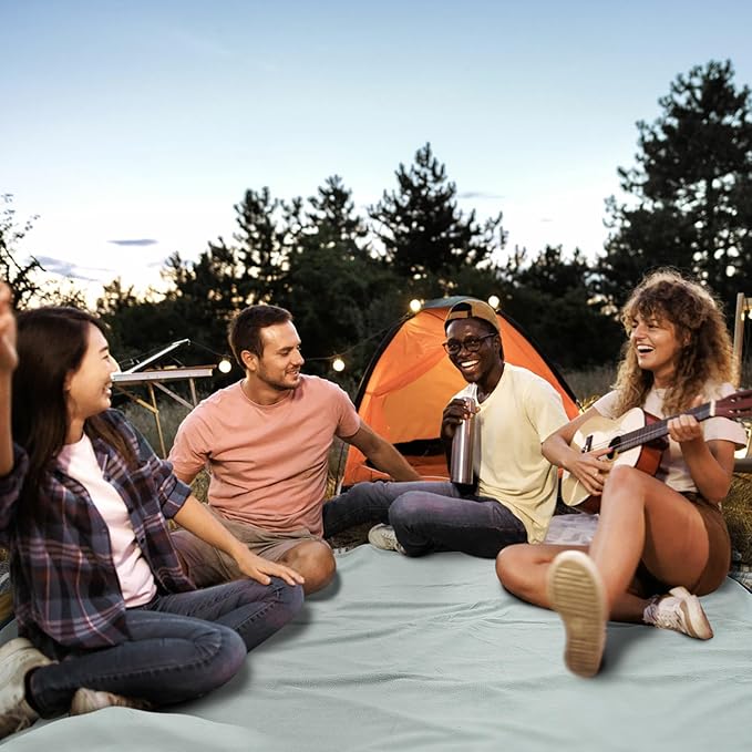 Fleece Waterproof Outdoor Blanket - Windproof Stadium Blanket for Camping, Picnics, and Sports Stay Dry and Comfortable 80"x 58"(Blue)