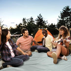 Fleece Waterproof Outdoor Blanket - Windproof Stadium Blanket for Camping, Picnics, and Sports Stay Dry and Comfortable 80"x 58"(Blue)