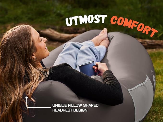 WEKAPO Inflatable Sun Lounger, Air Sofa, Hammock, Portable, Waterproof and Leak-Proof, Ideal for Backyard, Beach, Travel, Camping, Picnics and Music Festivals