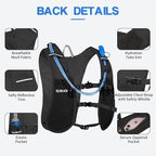 Running Vest for Women Men, Adjustable Chest Straps Running Hydration Vest with 1.5L Water Bladder, Lightweight Breathable Reflective Hydration Pack for Marathon, Trail, Hiking, Cycling