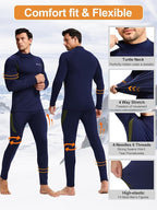 romision Thermal Underwear for Men Long Johns Fleece Lined Hunting Gear Bottom Top Set Base Layer for Cold Weather Gift