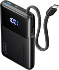 INIU 45W Power Bank, Slimmest 10000mAh Portable Charger with Built in USB-C Cable, Fast Charging USB C in&Out Battery Pack, Travel External Phone Charger for iPhone 17 16 15 Samsung S24 S23 Google etc