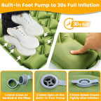 Camping Sleeping Pad, Ultralight Camping Mat with Pillow Built-in Foot Pump, Inflatable Sleeping Pads Compact for Travel, Camping Backpacking Hiking Tent Car Camp Gear