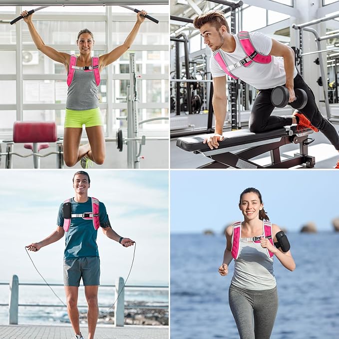 Fragraim Weighted Vest for Women Men - 8lb/10lb/12lb/16lb/22lb/25lb/30lb Weight Vest with Reflective Stripe, Detachable Phone Pouch, Ideal for Walking, Strength Training, Running, Workout, Cardio