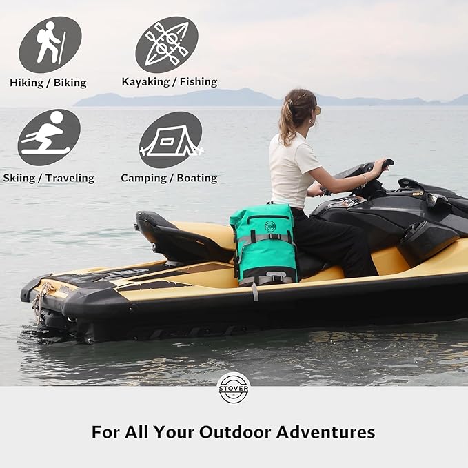 STOVER 5/10/25/30/40/55L Waterproof Backpack- Floating Dry Bag for Kayaking, Travel, Beach, Hiking, & Camping, Men/Women