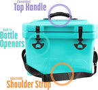 Viva 14QT On-The-Go Personal Portable Hard Cooler Ice Chest | Everyday, Beach, Sports, Camping, Picnics, Lunch Box, Groceries/Market