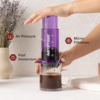 AeroPress Clear Purple Coffee Press - All-in-One French Press, Pour-Over & Espresso Style Manual Brewer, 2 Min Brew for Less Bitterness, More Flavor, Small Portable Coffee Maker, Travel & Camping