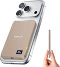 Magnetic Portable Charger 5000mAh, 15W Ultra Slim Wireless Portable Charger, Fast Charging for iPhone 16/15/14/13/12 Pro/Pro Max/Plus, Metal Shell, USB-C Cable to Charge Other Phones (Gold)