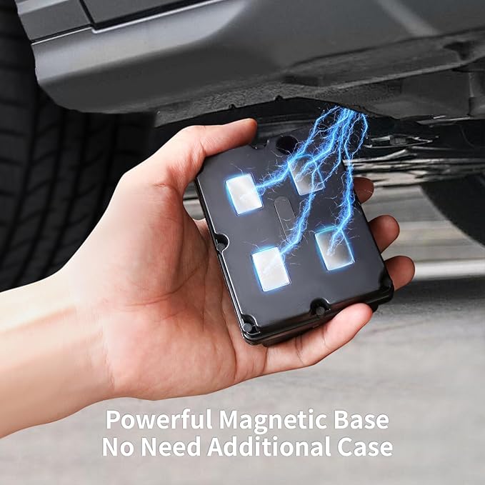 Magnetic GPS Tracker for Vehicles, Hidden Tracker Device for Car, Trailer, Up to 7 Months Battery Life, Real-Time Track, Waterproof, 5-Day Free Trial, Subscription Required