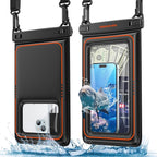 UNBREAKcable [UP to 9.5"]XL Size EXTRA Large Waterproof Phone Pouch Floating IPX8 Phone Case Dry Bag for iPhone 17 Air 16 15 14 Pro Max Samsung S25 Ultra, Travel Kayaking Beach Essentials - 2 Pack