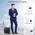 Hanke 16 Inch Underseat Carry On Luggage with Wheels Small Suitcase Softside Luggage Bags for Travel Lightweight Suitcases with Wheels Travel Luggage Personal Item for Men and Women(Dark Gray)