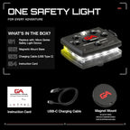 Guardian Angel Micro Series Safety Lights (All White Front & Yellow Rear) - Rechargeable, Magnetic & Hands-Free LED Flashlight for Dog Walking, Running, Cycling, Hiking, Camping, Fishing & More