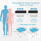Grope Portable Camping Table with Aluminum Table Top, Folding Beach Table Easy to Carry, Prefect for Outdoor, Picnic, BBQ, Cooking, Festival, Beach, Home (Deep Blue-S)