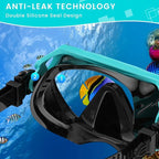 Snorkeling Gear for Adults, Adult Snorkel Mask Set Scuba Diving Dry-Top, Swimming Goggles w/Nose Cover, HD Tempered Glass Panoramic Anti-Leak Anti-Fog, Travel Snorkeling Packages Storage Bag, 2 Pack