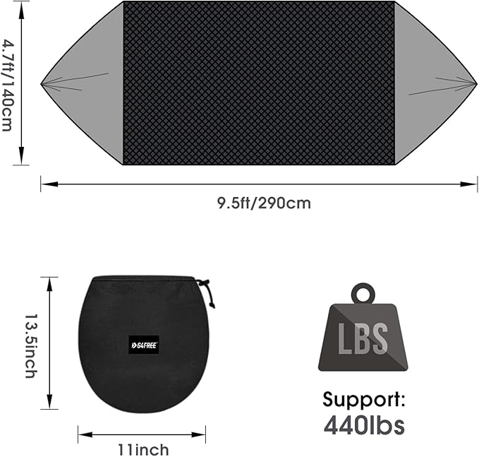 G4Free Large Camping Hammock with Mosquito Net 2 Person Pop-up Parachute Lightweight Hanging Hammocks Tree Straps Swing Bed for Outdoor Backpacking Backyard Hiking