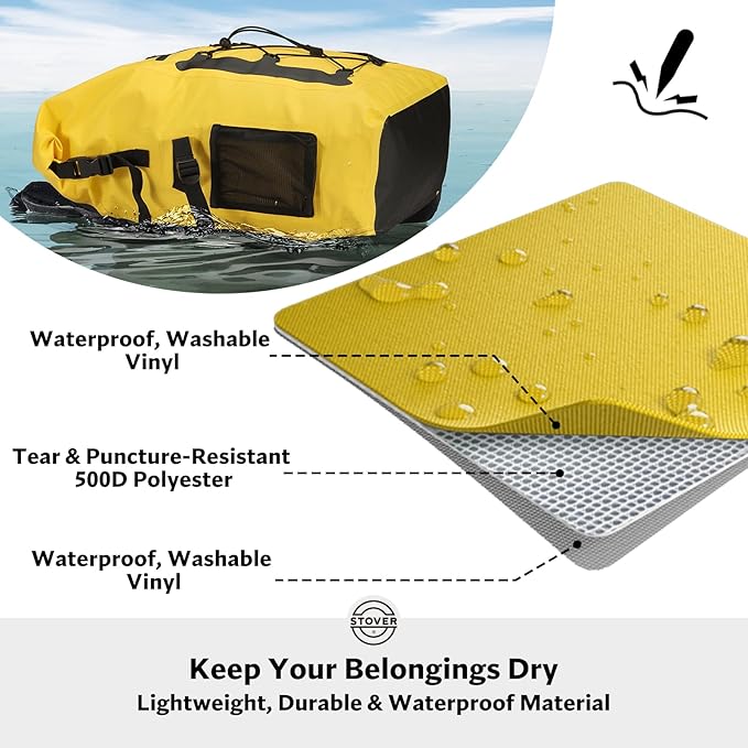 STOVER 5/10/25/30/40/55L Waterproof Backpack- Floating Dry Bag for Kayaking, Travel, Beach, Hiking, & Camping, Men/Women