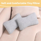 vocheer Small Pillows for Sleeping, 11"x 7" Mini Travel Pillow, Tiny Pillows for Neck, Wrist, Lumbar and Knee, Pets Pillow, Cotton, Machine Washable,Light Grey-1PC