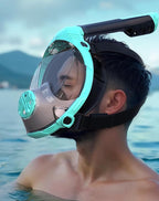Full Face Snorkel Mask- Snorkeling Gear for Adults with Safe Dry Top Breathing System, Latest Foldable Panoramic View Snorkeling Mask for Men and Women, Anti Fog Anti Leak