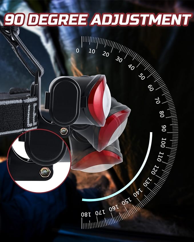 Lichamp Camping Headlamp Flashlight 8 Pack, Outdoor Super Bright COB Head Lamp Gear for Running, Reading, Hiking, Walking, Climbing, Fishing, Hunting, Jogging, Headlight Multipack for Adults, Kids