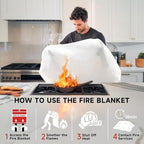 Fire Blanket Emergency for Home Kitchen - 8 Pack 40"x40" Fireproof Safety Protection Fiberglass Flame Retardant Blankets Survival Essential Kit for House Car Camping Outdoor Fireplace Grill BBQ