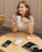 charmast 20000mAh Portable Charger with Built-in Cables & Wall Plug, 20W USB C Power Bank, Fast Charging Battery Pack Travel Essentials Compatible with iPhone 16/15/14 Series, Samsung, Google, iPad