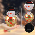 Snowman Christmas Decorations Solar Powered with LED Lights Outdoor Christmas Lanterns for Porch, Solar Snowman Lights Outdoor for Holiday Decor