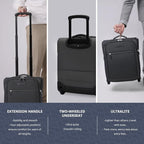 Verage Carry On Underseat Luggage with 2 Wheels & USB Port, 16 Inch Wheeled Spinner Bag Carry-on Luggages for Airlines, Lightweight Suitcase Men Women, Pilots and Crew(16-Inch Rolling Underseat Pro)