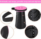 Fishboy Upgraded Collapsible Stool, 400lbs Max Weight, Lightweight But Sturdy, Portable Retractable Folding Telescoping Foldable Camping Stool for Adults Outdoor Fishing Hiking BBQ