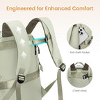LOVEVOOK Mens Backpack with Giant Tumbler Holder Pocket,17 Inch Everyday Laptop Backpack Commuter Travel Work Computer Bag for Women,Casual Hiking College Teacher Back Pack Daypack,White-Bean Green
