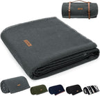 100% Wool Blanket, 62" x 86", Warm, Thick, Washable, Military Wool Blanket, Great for Camping, Outdoors, Sporting Events, Survival Kits