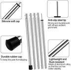 SAN LIKE Camping Tent Tarp Poles Set for Canopy Awning Shelter Backpacking Hiking - Telescopic Adjustable Length Tent Sunshade Support Stick Rods (Adjustable Length - Steel 2packs)