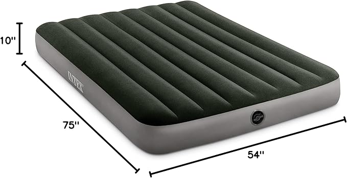 Intex 64108E Dura-Beam Standard Prestige Air Mattress: Fiber-Tech - Full Size - 10in Bed Height - 600lb Weight Capacity - Pump Sold Separately