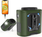 PANERGY Portable Waist Fan, 67H Runtime Wearable Fan with 4+1 Speeds, Storm Mode, 14500mAh Rechargeable Belt Fan with Dual Clip, Flashlight for Outdoor Jobsite(Army Green)