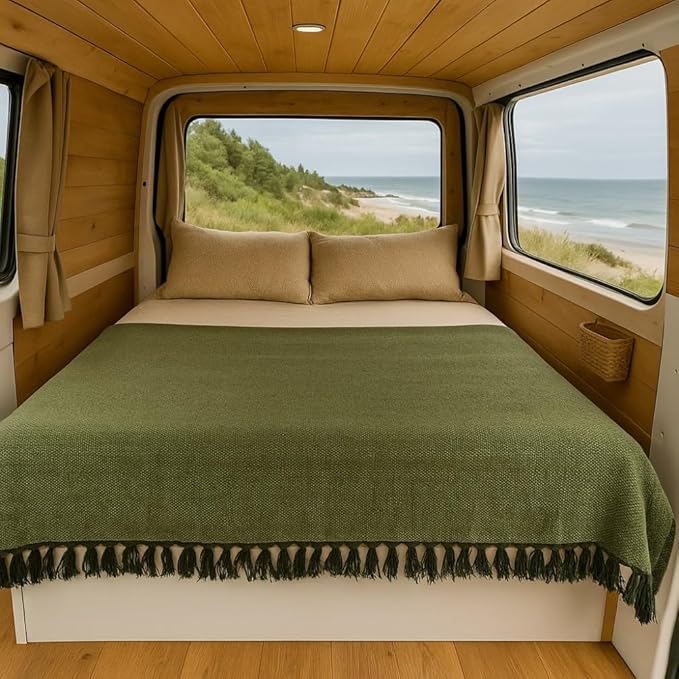 Open Road Goods Solid Color Mexican Yoga Blanket – Large Handwoven Throw for Yoga, Beach, Camping or Home – Soft and Durable Cotton Blend