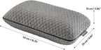 Memory Foam Travel Pillow with Washable Cover & Carry Bag – Compact, Soft & Breathable Neck Pillow for Airplane, Camping & Car (Gray- with Extra Gray Cotton Cover, 15.7x9.8x3.9 inches)