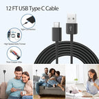 Type C Charger Fast Charging, Adaptive Fast Charger Kit with 12FT USB Type C Cable for Samsung Galaxy S23/S23 Ultra/S22/S21/S20/S20+/S10/S10+/S10e/S9/S9+/S8/S8Plus/Edge/Active/Note 8/9/10/20