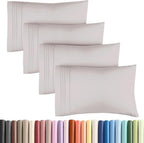 Pillowcases - Ultra Soft Hotel Quality Pillowcase Covers - Comfy, Cozy & Wrinkle Free - Shrinkage and Fade Resistant - Machine Washable Pillow Protectors - (King, Light Grey, 4 Piece Set)