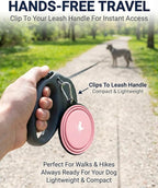 Collapsible Dog Bowls for Travel, 2-Pack Dog Portable Water Bowl for Dogs Cats Pet Foldable Feeding Watering Dish for Traveling Camping with Carabiners, BPA Free (Grey&Pink, Large)