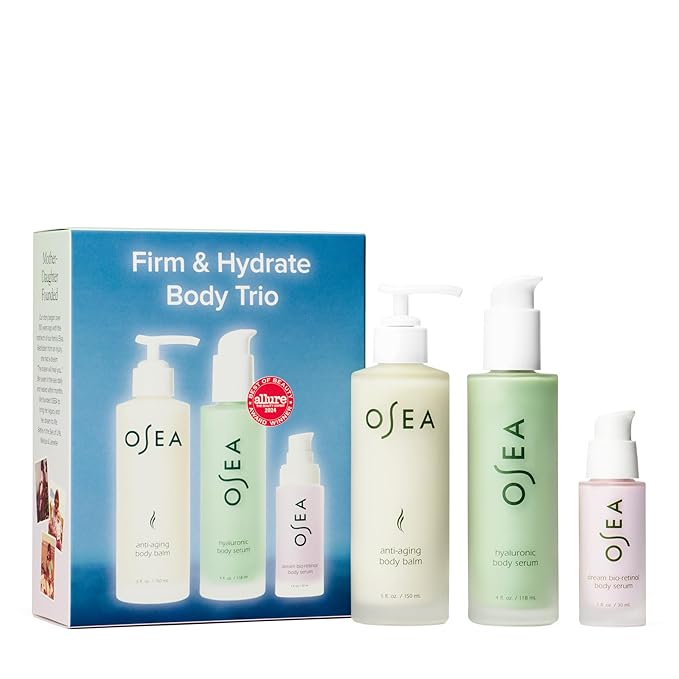 OSEA Firm & Hydrate Body Trio – Firming & Hydrating Mother's Day Limited Edition Gift Set with Anti-Aging Balm, Hyaluronic Serum & Travel Size Dream Bio-Retinol Serum