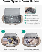 BAGSMART Travel Duffel Bags for Women, 32L Gym Duffle Bag with Laptop Compartment, Carry On Weekender Overnight Bag, Shoe Bag, PVC Wet Pocket, Brown