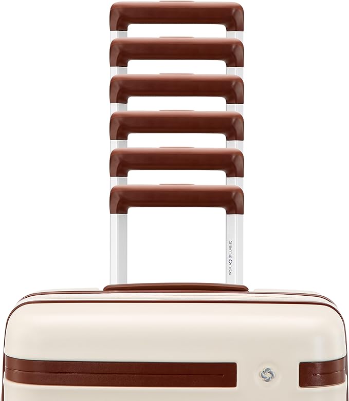 Virtuosa Hardside 21 Inch Carry On Luggage - Airline Approved with 360° Spinner Wheels, RightHeight™ Adjustable Handle - Zippered WetPak™ - TSA Lock - Expandable Light Polycarbonate Shell - Off White