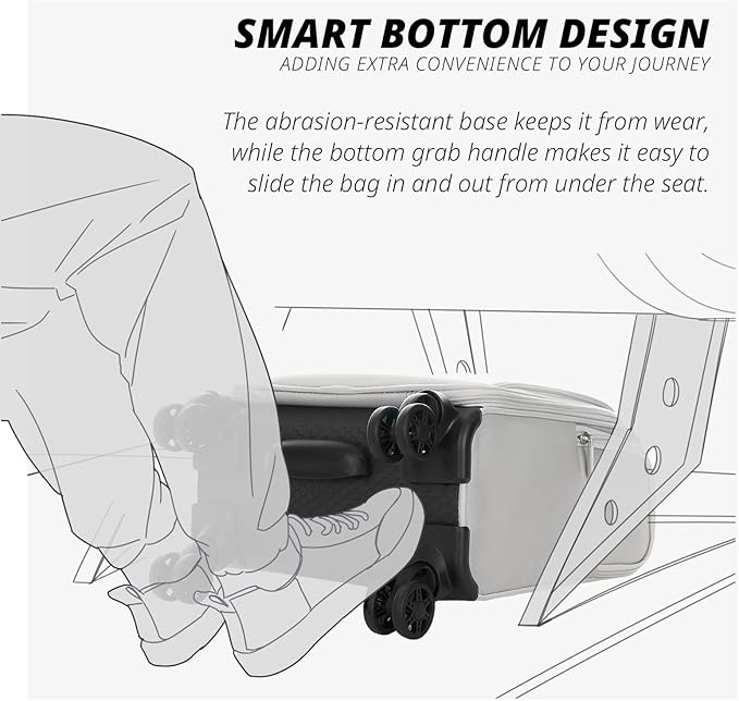 Verage Underseat Carry On Luggage with Wheels & USB Port,14 inch Cloud Gray Wheeled Spinner Carry-on Luggages Bags for Airlines, Lightweight Overnight Suitcase for Men Women