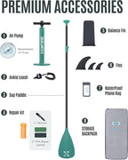 ZLX Inflatable Stand Up Paddle Board, 10'6" SUP Non-Slip Stable Deck Pad, Unique Center Fin, Premium Accessories, Portable Paddleboard for Adults, Beginners, All Skill Levels