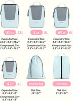 BAGSMART Compression Packing Cubes for Travel, 6 Set/5 Set/4 Set, Compression Suitcase Organizer Bags Set for Suitcases Travel Essentials, Lightweight Packing Organizers