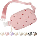 Vankor Corduroy Cute Fanny Packs for Women Cross Body, Everywhere Belt Bag for Women Crossbody Stylish Waist Pack Purse for Travel, Hiking, Workout, Running, Pink Corduroy Strawberry
