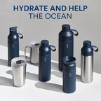 Ocean Bottle - Recycled Stainless Steel Reusable Water Bottle - Eco-Friendly & Reusable - Ocean Blue - 25 oz